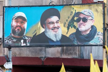 A portrait of Hizballah leader Hassan Nasrallah seen in Beirut on 21 September. The leader of the Lebanese resistance group was assassinated by Israel in a massive airstrike on Beirut�s southern suburb on Friday, 27 September
